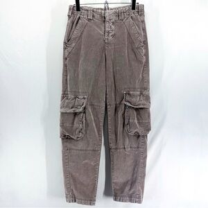 Free People Hard Crushin’ Plush Relaxed Cargo Pants Plum Size 0